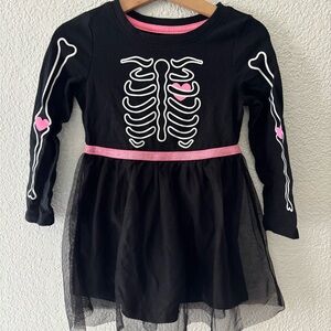 Black and Pink Skeleton Kids Costume